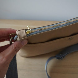 倉敷帆布サコッシュ (M)ベージュ 3枚目の画像