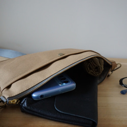 倉敷帆布サコッシュ (M)ベージュ 2枚目の画像