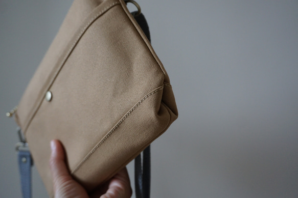 倉敷帆布サコッシュ (M)ベージュ 5枚目の画像