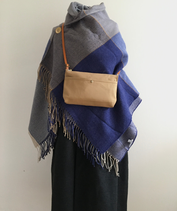 倉敷帆布サコッシュ (M)ベージュ 10枚目の画像