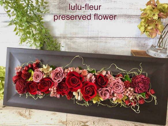 商談中 プリザーブドフラワーアレンジNo.191 クリスマスフレーム