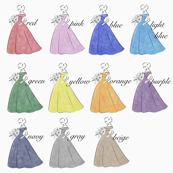 結婚式 ドレス 色当て クイズ 用紙 おしゃれ その他オーダーメイド iro me 通販｜Creema(クリーマ) 8167821