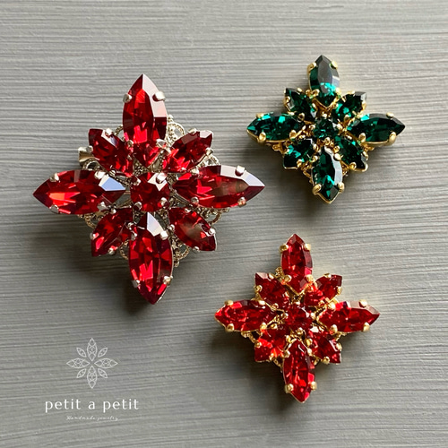 スワロフスキー®︎ ブローチ(L) clématite スカーレット ギフト