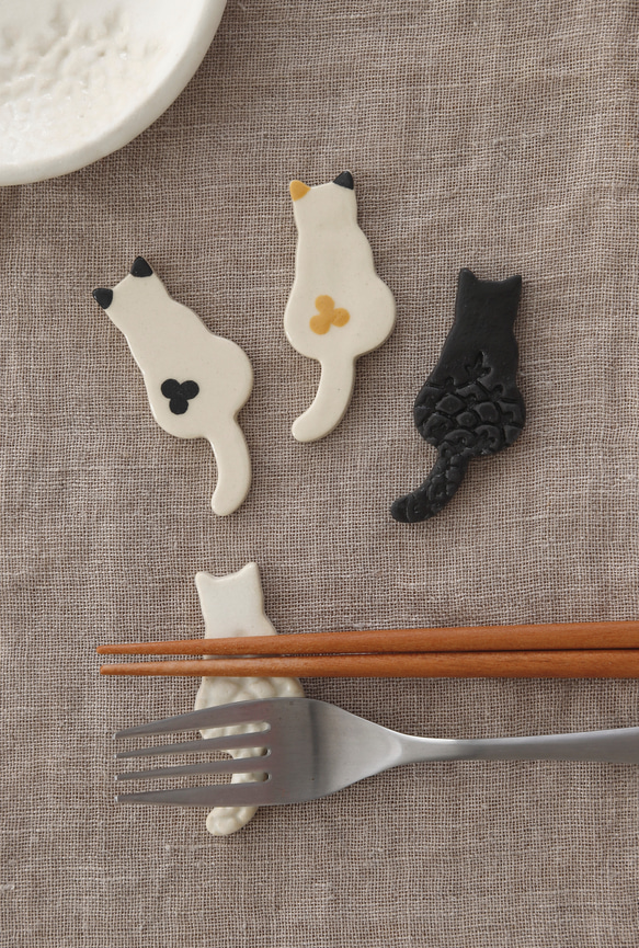2 個小盤子和 2 個貓筷架套裝“你可以選擇！小貓盤子” 第20張的照片