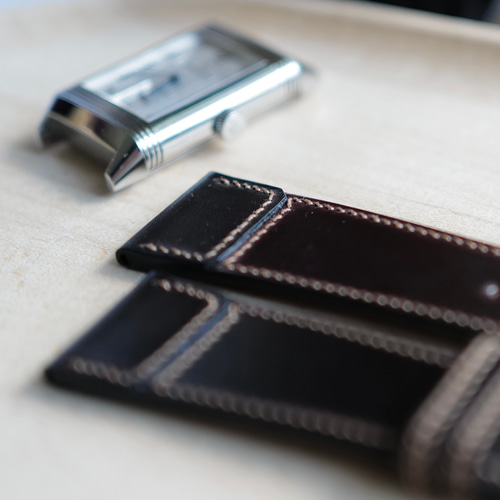 高級革使用』シェルコードバン 時計ベルト #8カラー ブラウン