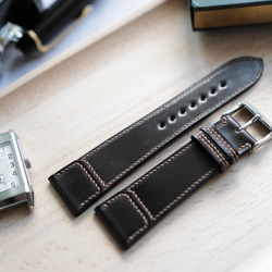 高級革使用』シェルコードバン 時計ベルト #8カラー ブラウン