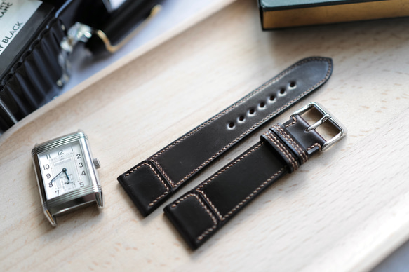 高級革使用』シェルコードバン 時計ベルト #8カラー ブラウン