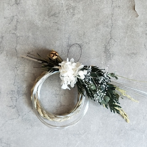 はずせる2WAY＞ お正月飾り しめ縄リース 飾りやすい小さめサイズ