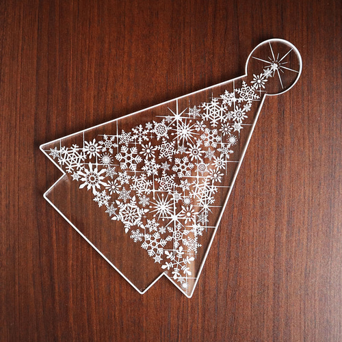 ☆ライトカラー選べる 光る 雪結晶クリスマスツリー（クリア） LED