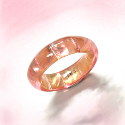 受注制作】天然石 アパタイト レジン リング さざれ石使用。名