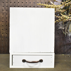 ３連ボックス扉 アクセサリー収納ケース ミルキーホワイト色 1枚目の画像