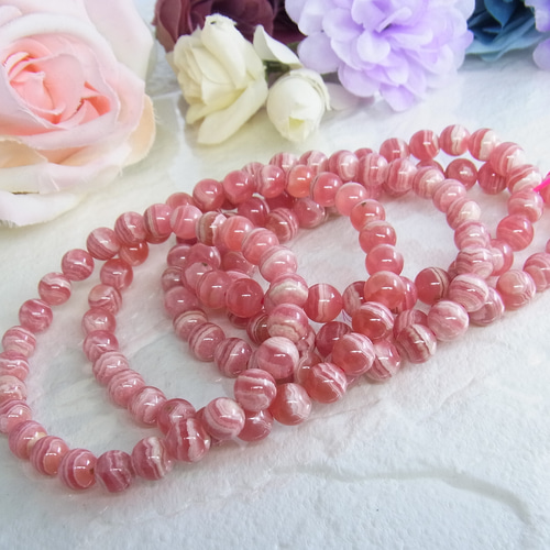 美品】インカローズ アルゼンチン産 7㎜ 花石 美しい縞模様