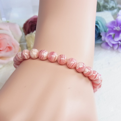 美品】インカローズ アルゼンチン産 7㎜ 花石 美しい縞模様