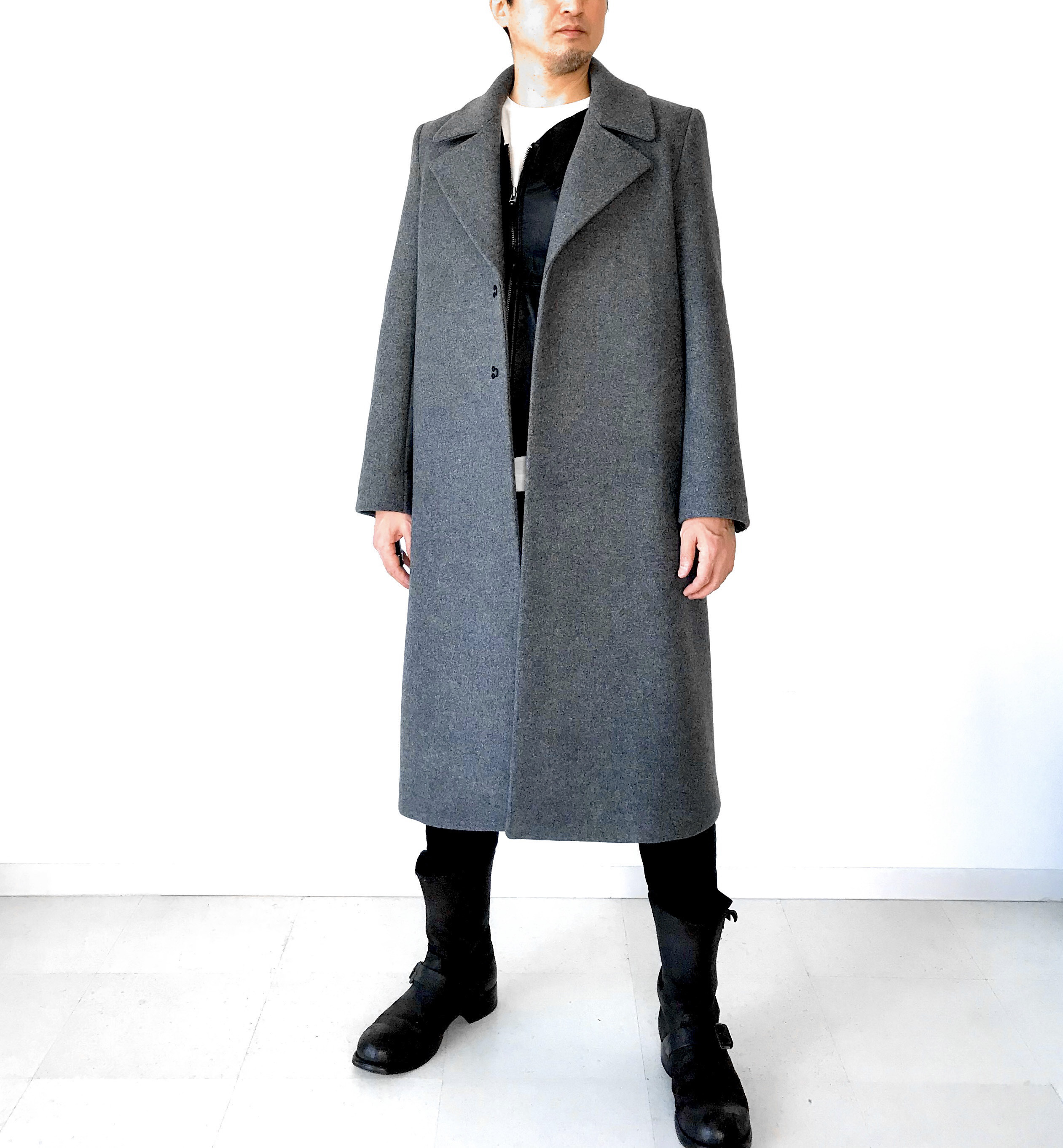 メンズ【men's】 ジロンラムウール使用　ロング チェスターコート