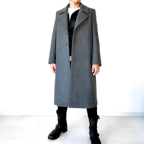 メンズ【men's】 ジロンラムウール使用 ロング チェスターコート