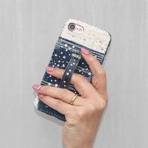 iphoneケース　１５pro　スワロフスキー スワロフスキー&デニムiPhoneケース_Venus - iPhone15Pro