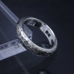 【刻印無料】 指輪 メンズ : 甲丸 岩石丸 鎚目 シルバー リング 5mm幅 10～27号 シンプル 2枚目の画像