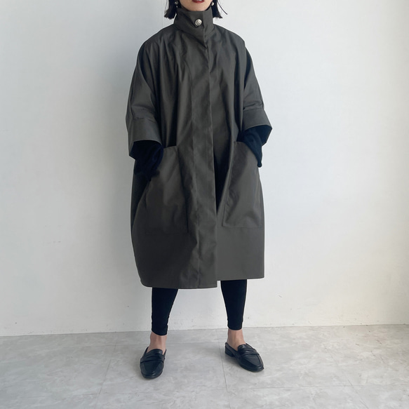 ハイネックコート(khaki) 10枚目の画像