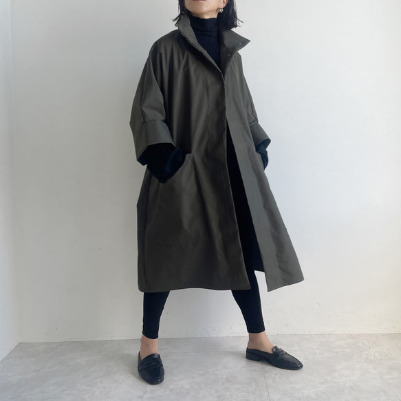 ハイネックコート(khaki) 7枚目の画像