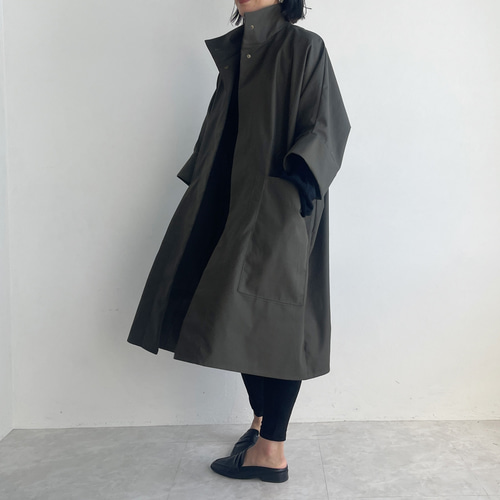 Damir doma ハイネックコート MEDE19F ミックス調ウール混カルゼのハイネックコート〈ブラウン