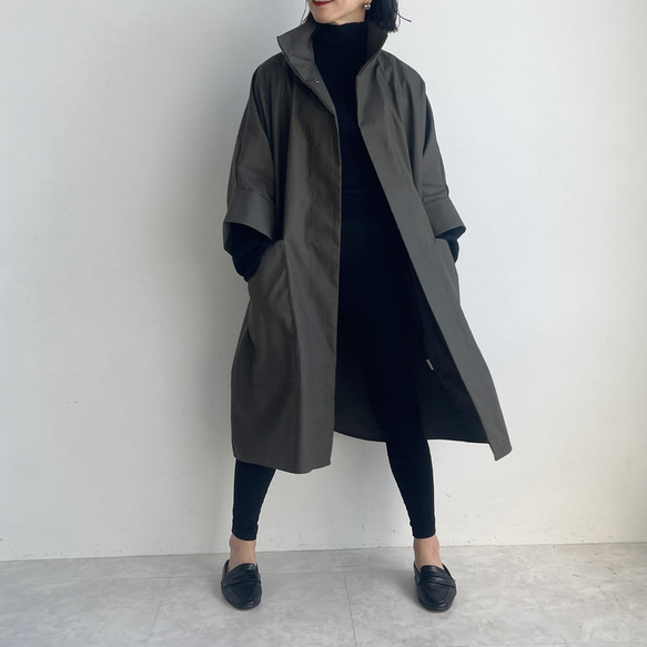 ハイネックコート(khaki) 2枚目の画像