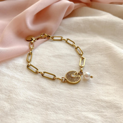 薇拉公主-珍珠 黃銅手環 第3張的照片