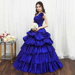 カラードレス ブルー 青 7号 結婚式 披露宴 前撮り 演奏会 発表会 舞台