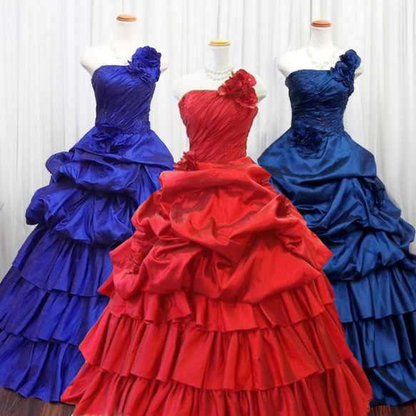 カラードレス 結婚式 披露宴　演奏会ドレス ワインレッド 紺 黒 5号 7号 9号 11号 13号  509/30060 1枚目の画像