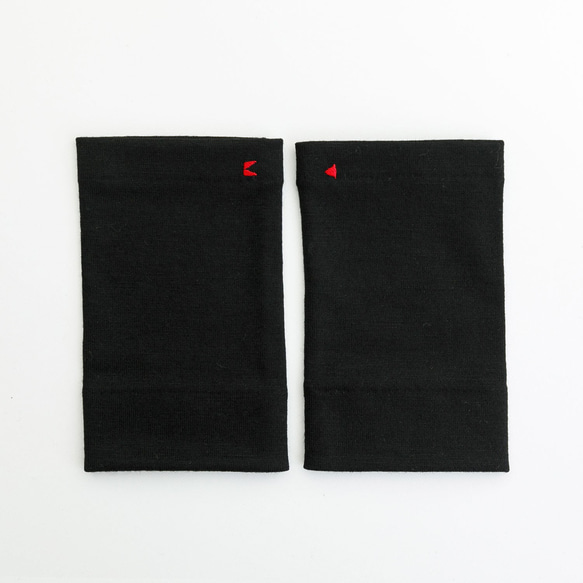 黑色黑色冬季協調軟臂保暖器 100% 高品質羊毛傳統手套 免費送貨 第2張的照片