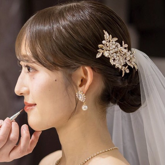 E10 ウェディング　ヘアアクセ　　アンティーク風　ビジュー　キラキラ　ヘッドアクセサリー