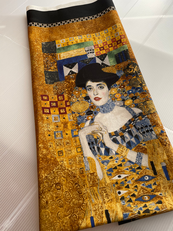 112×59）ロバートカフマン　"GUstav Klimt" クリムト　肖像パネル生地 6枚目の画像