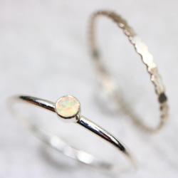 【925銀】1.2毫米寬，紋理方形/精緻簡約小指戒指 *可疊戴/Creema獨家款 第14張的照片