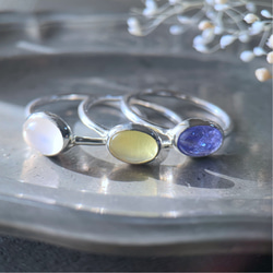 【受注製作】ロイヤルブルームーンストーン 真鍮リング（silver変更可） 12枚目の画像