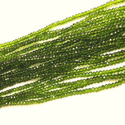 KB007☆お得2連セット☆2x3mm☆カットガラスビーズ☆ボタンカット☆1連約33cm☆グリーン 緑 1枚目の画像