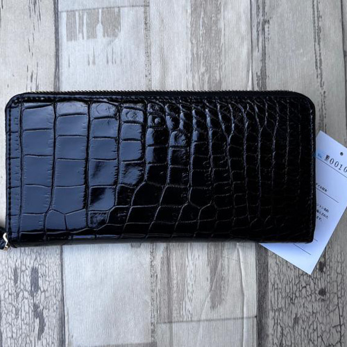 クロコダイル 財布 ブラック ×レッド No101 シャイニングクロコ メンズ