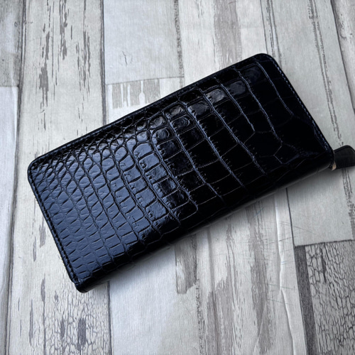 クロコダイル 財布 ブラック ×レッド No101 シャイニングクロコ メンズ