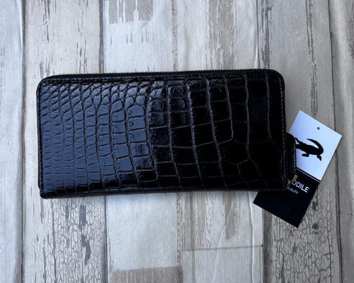 クロコダイル 財布 ブラック ×レッド No101 シャイニングクロコ メンズ