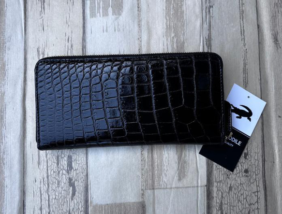 クロコダイル 財布 ブラック ×レッド No101 シャイニングクロコ メンズ