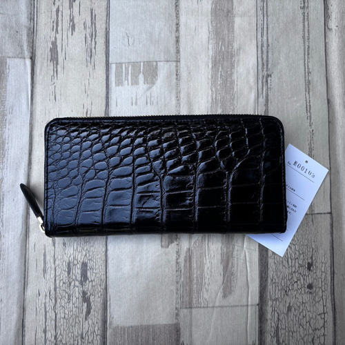 クロコダイルレザー ブラック 長財布 盆＋栽様専用 クロコダイルレザー 長財布 ブラック