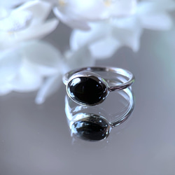 【受注製作】小粒 オニキス 真鍮リング（silver変更可） 9枚目の画像