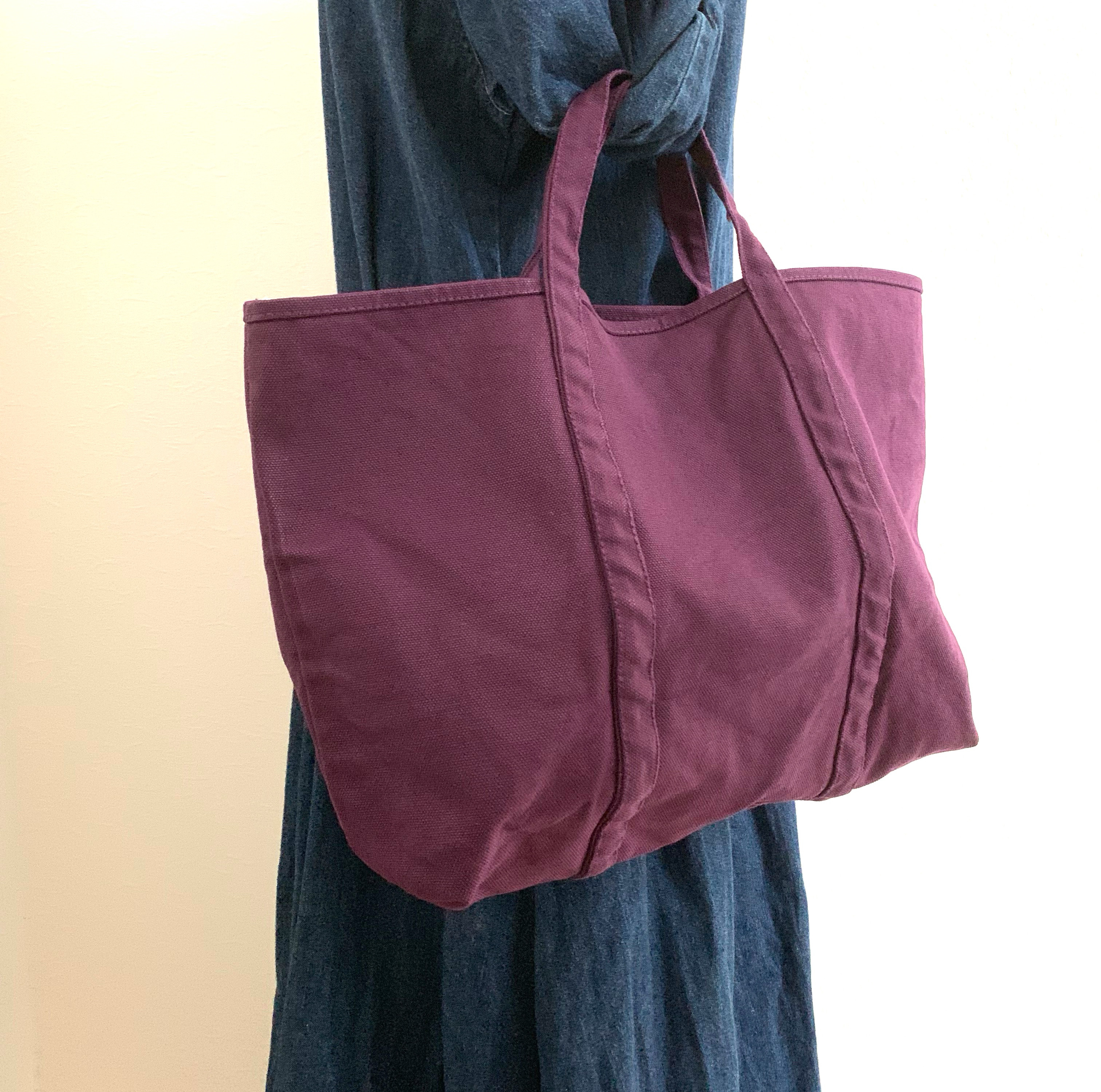 【A4対応】帆布　BASIC TOTE ( M ) グレープ creema限定