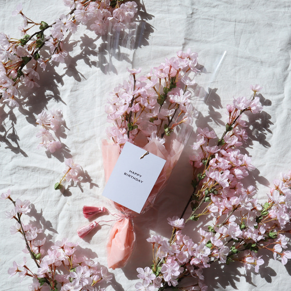 ［大人気］春を運ぶ桜 4本セット♡ 水のいらない 高品質アートフラワー　桜 ミモザ 1枚目の画像