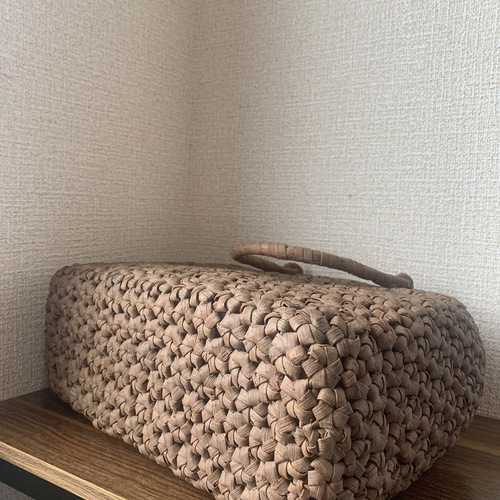 国産山葡萄 カゴバッグ 内布付き 花編み 巾着タイプと目隠し 国産山葡萄 カゴバッグ 内布付き 花編み 巾着タイプと目隠し