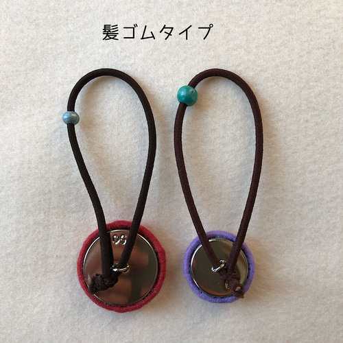 再販*フェルトくるみボタン(特大) しっぽもふもふウサギさん ブローチ