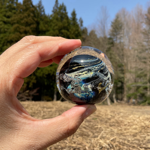 宇宙デザイン ガラスペーパーウェイト 複合宇宙ペーパーウェイト☆ | シンクロニシティー グラスアート