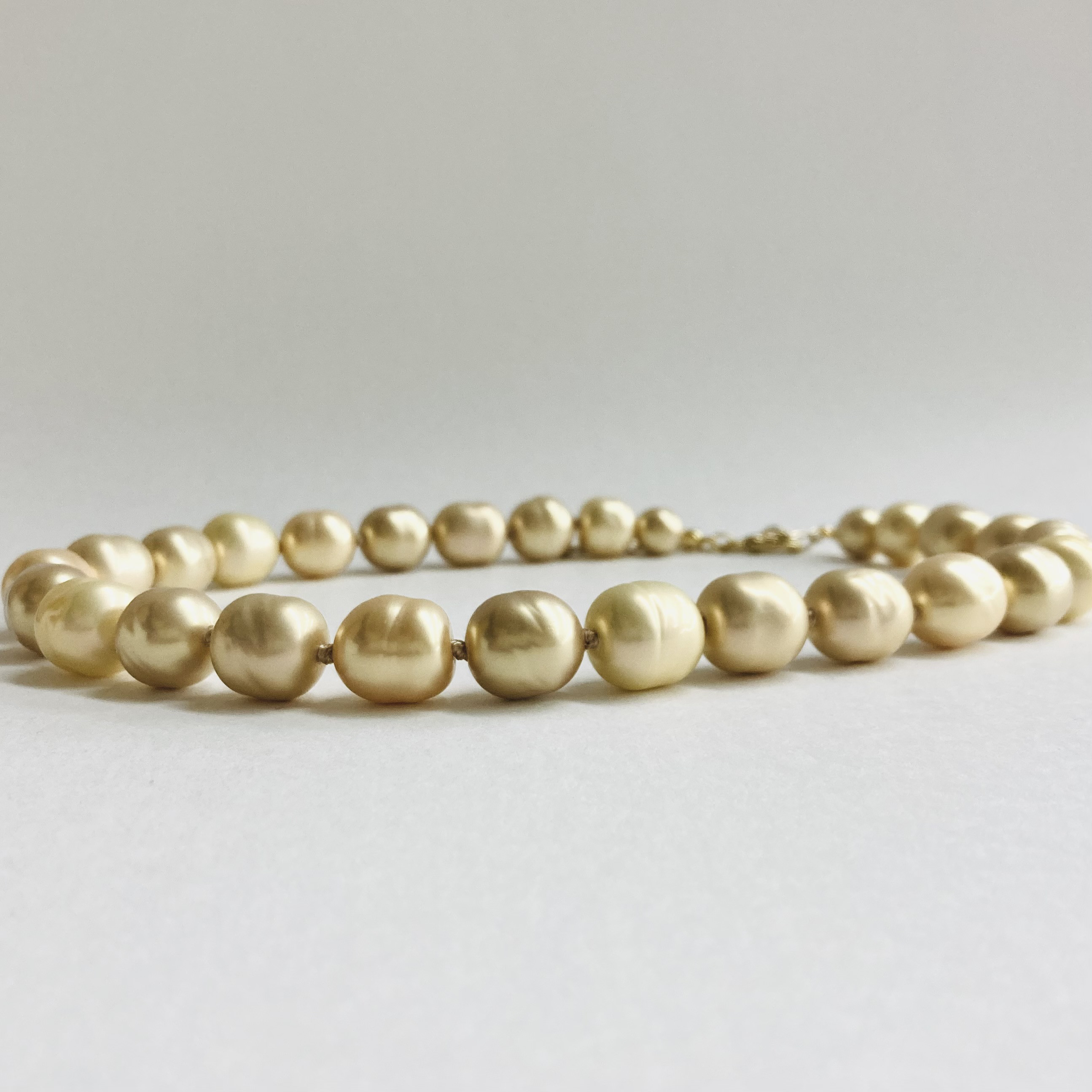 ガラスバロックパールオールノットネックレス/約13mm約42cm/マルチゴールドmix/G/made in japan