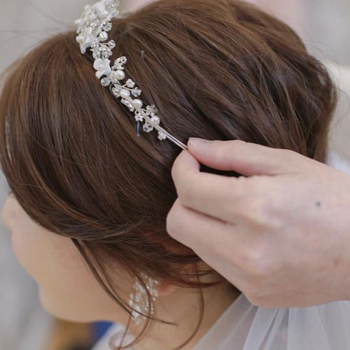 花嫁 結婚式 パール ハートラ 挙式 ウエディング クラシカル ティアラ