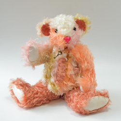 本格的なクラシカル テディベア カラフルパッチワーク ドイツ製モヘア　クリスマスギフト 8枚目の画像