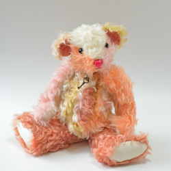 本格的なクラシカル テディベア カラフルパッチワーク ドイツ製モヘア　クリスマスギフト 7枚目の画像