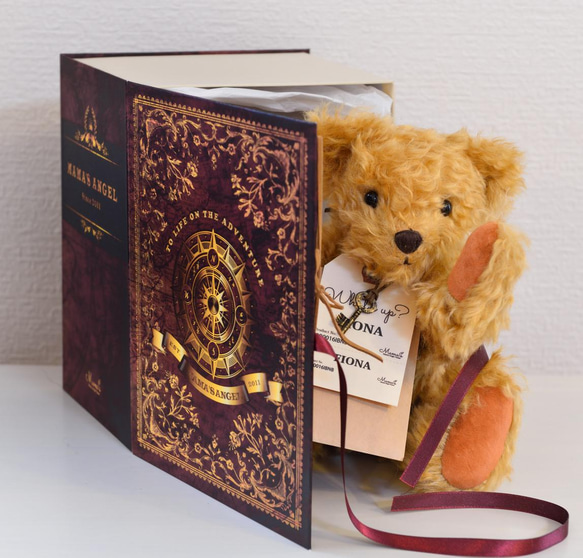 本格的なクラシカル テディベア カラフルパッチワーク ドイツ製モヘア　クリスマスギフト 18枚目の画像